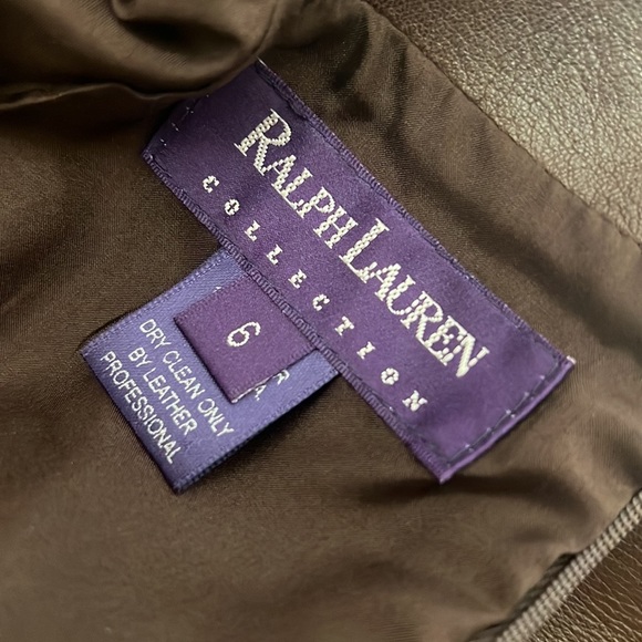 Ralph Lauren PURPLE LABEL Brown Leather Skirt 6 - Picture 11 of 14
